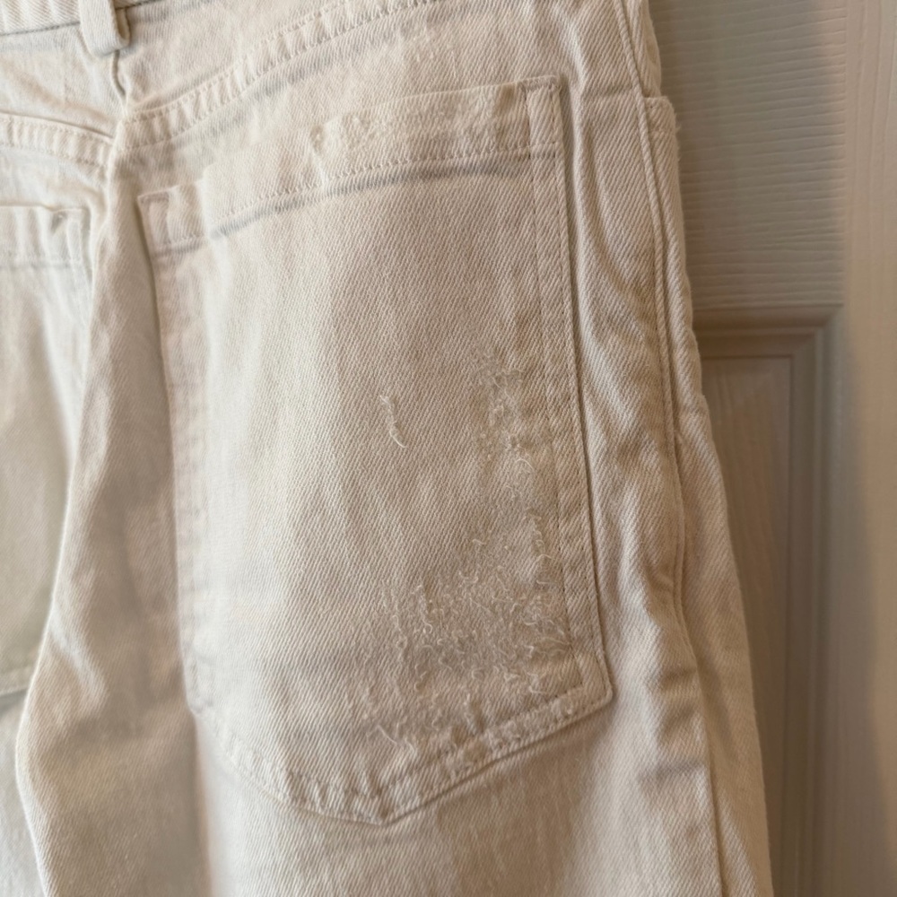 Rachel Comey Cream Wide-Leg Raw Hem Jeans Size 0 - Picture 8 of 9